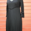 Robe plissée noire, crèpe laine et viscose