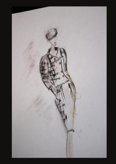 croquis tailleur tweed